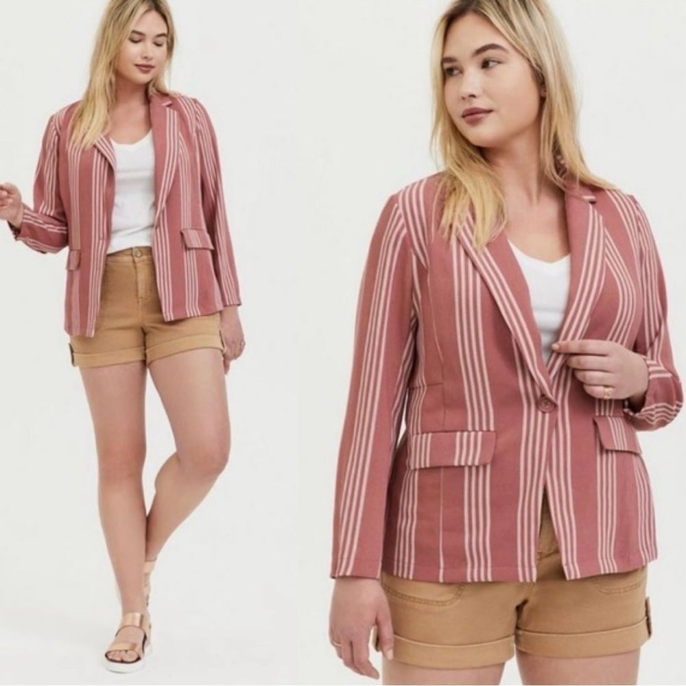 Torrid Pink Striped Blazer for Women